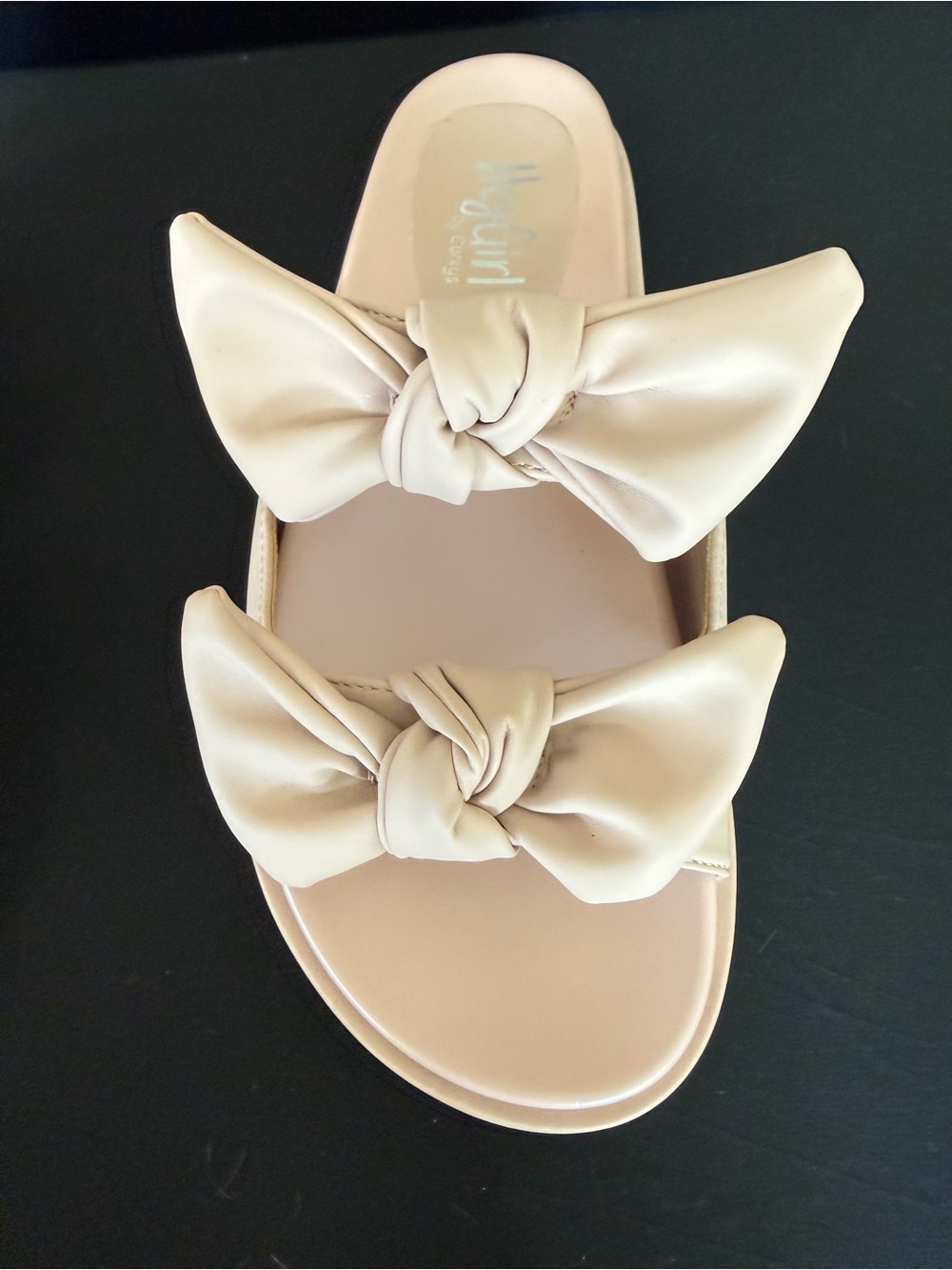 Bow-Detail Slide Sandal in blush